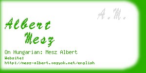 albert mesz business card